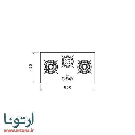 اجاق شیشه‌ای بیمکث مدل 5083 مشکی